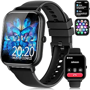 Smart Watch, 1.91" Smartwatch for Men Women (Answer/Make Call), Fitness Tracker with 120+ Sport Modes, IP68 Waterproof, Heart Rate/Spo2/Sleep Monitor, Pedometer, Activity Tracker for Android iOS